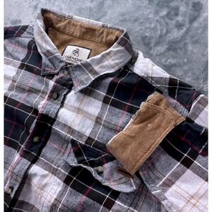 Legendary Whitetails Mens Flannel Shirt Plaid Corduroy Collar Button Up Size 2XL